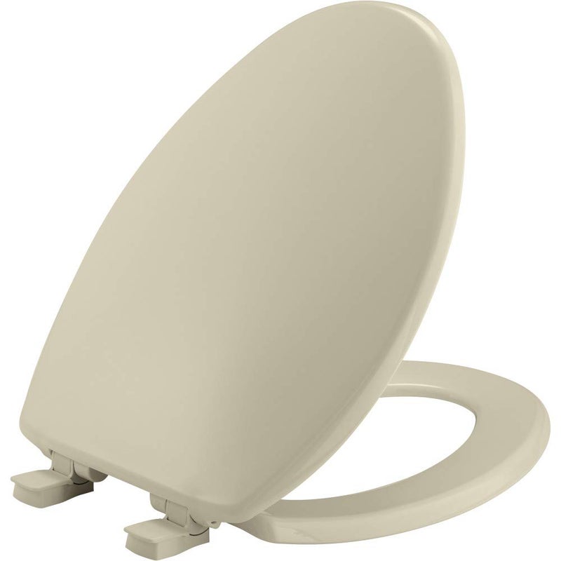 Bemis 7300SLEC Slow Close Toilet Seat, Easy Clean Hinges and Durable Plastic Seat, Made in USA, Elongated, Bone - Image 1